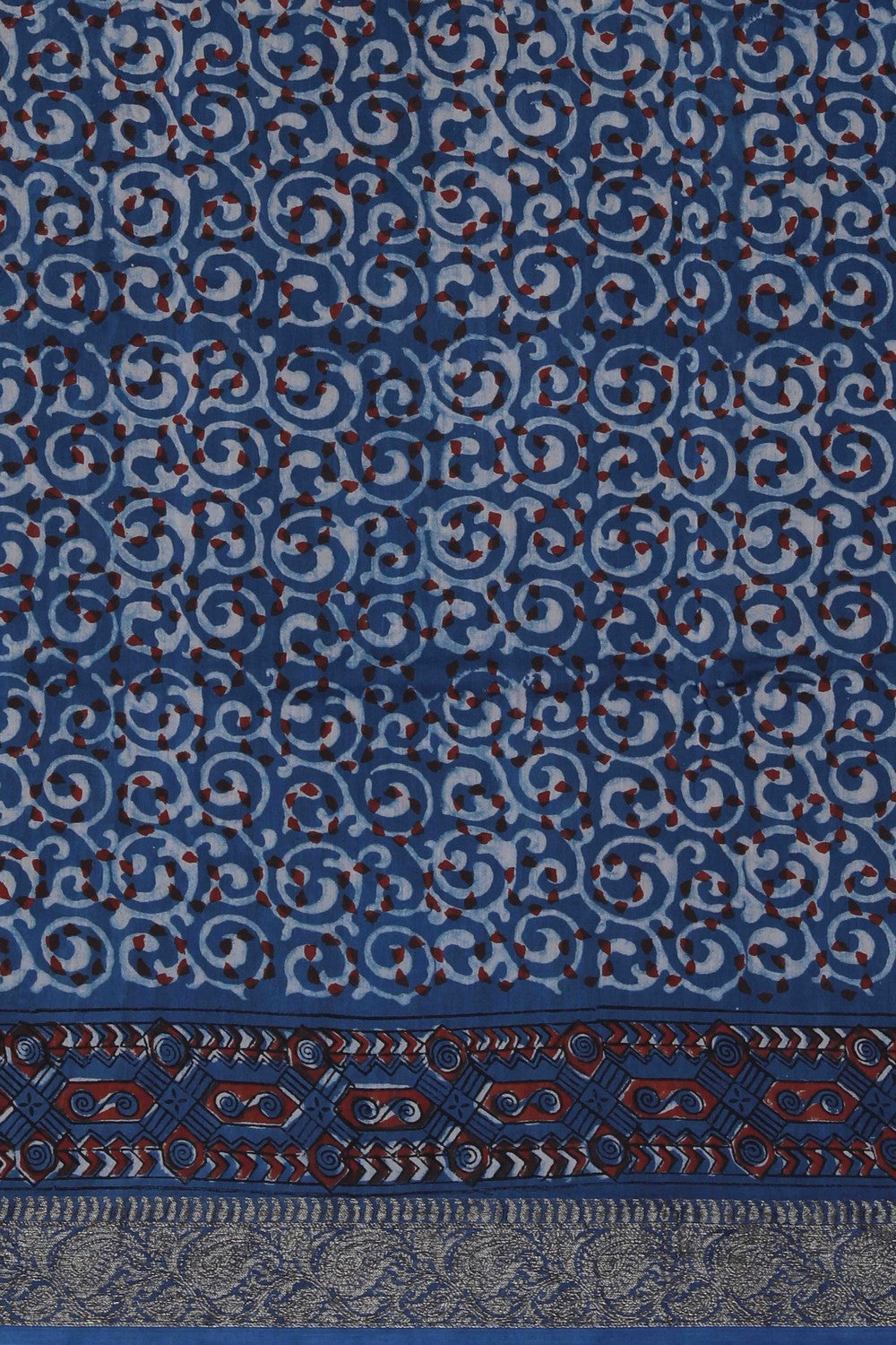 Image of Bagru block printed Chanderi Saree