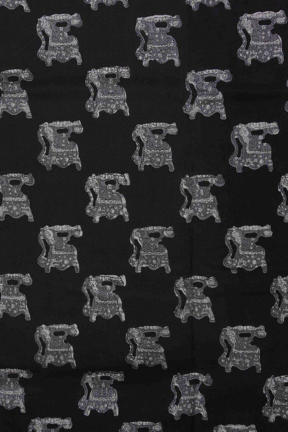 Image of Bagru block printed Chanderi Saree