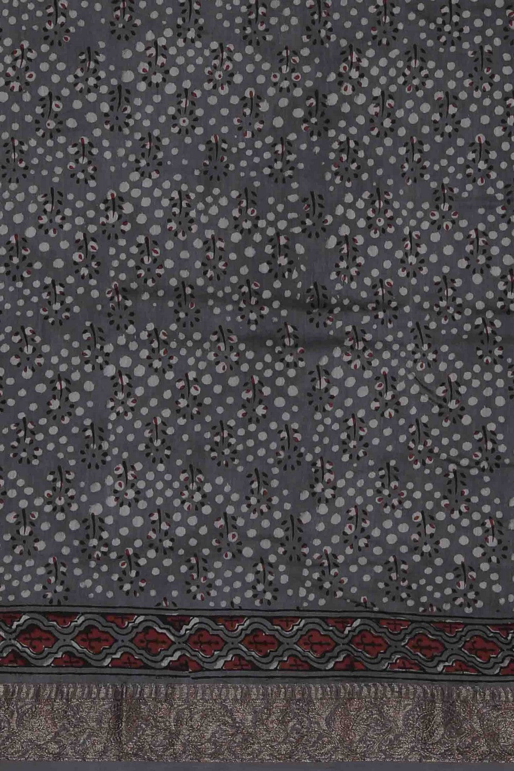 Image of Bagru block printed Chanderi Saree
