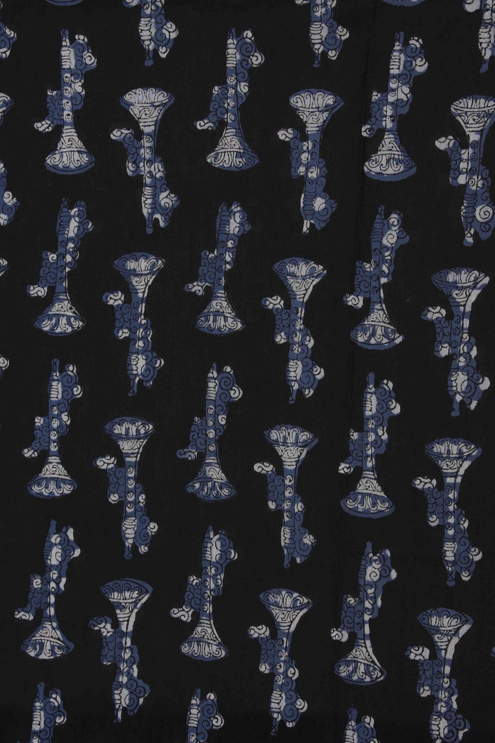 Image of Bagru block printed Chanderi Saree