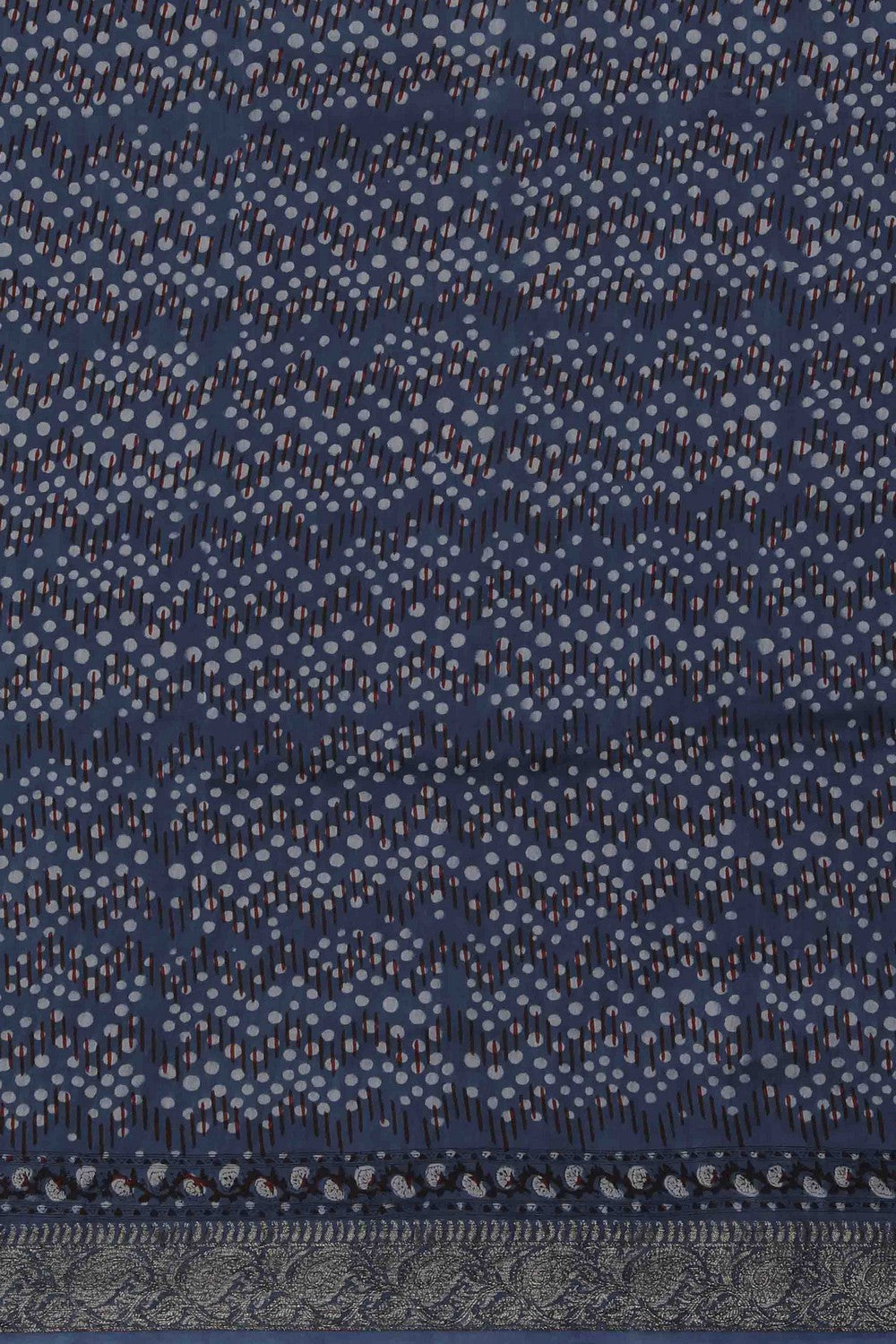 Image of Bagru block printed Chanderi Saree