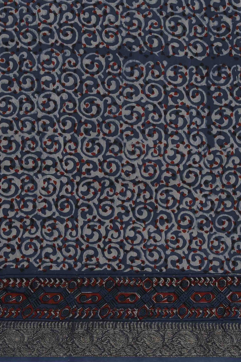 Image of Bagru block printed Chanderi Saree