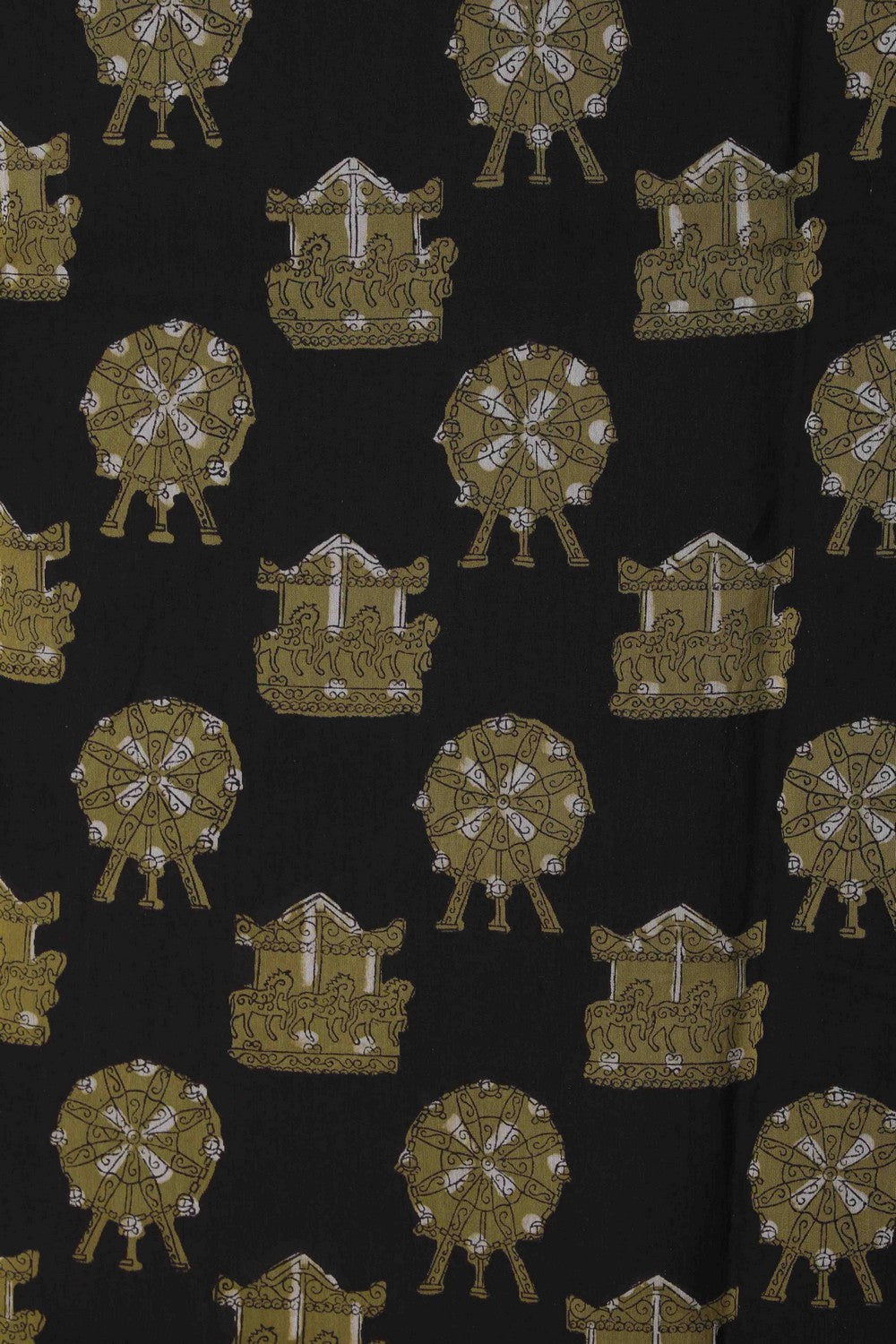 Image of Bagru block printed Chanderi Saree