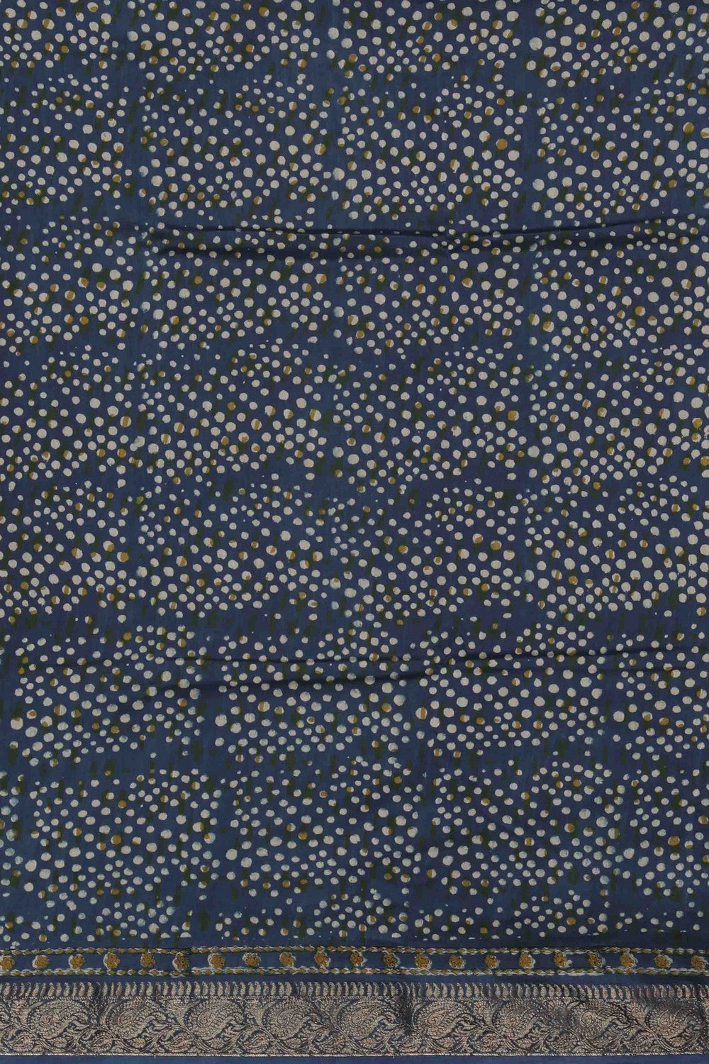 Image of Bagru block printed Chanderi Saree