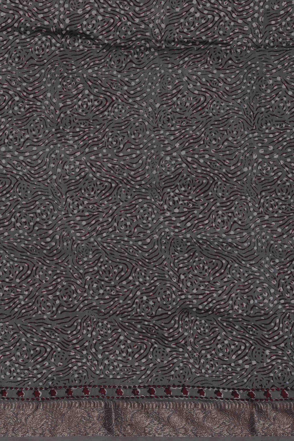 Image of Bagru block printed Chanderi Saree