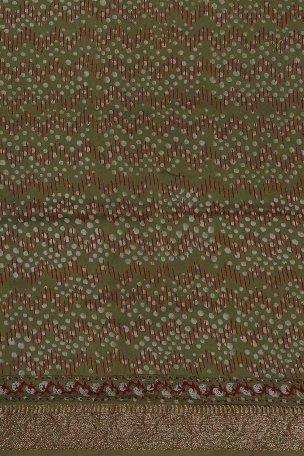 Image of Bagru block printed Chanderi Saree