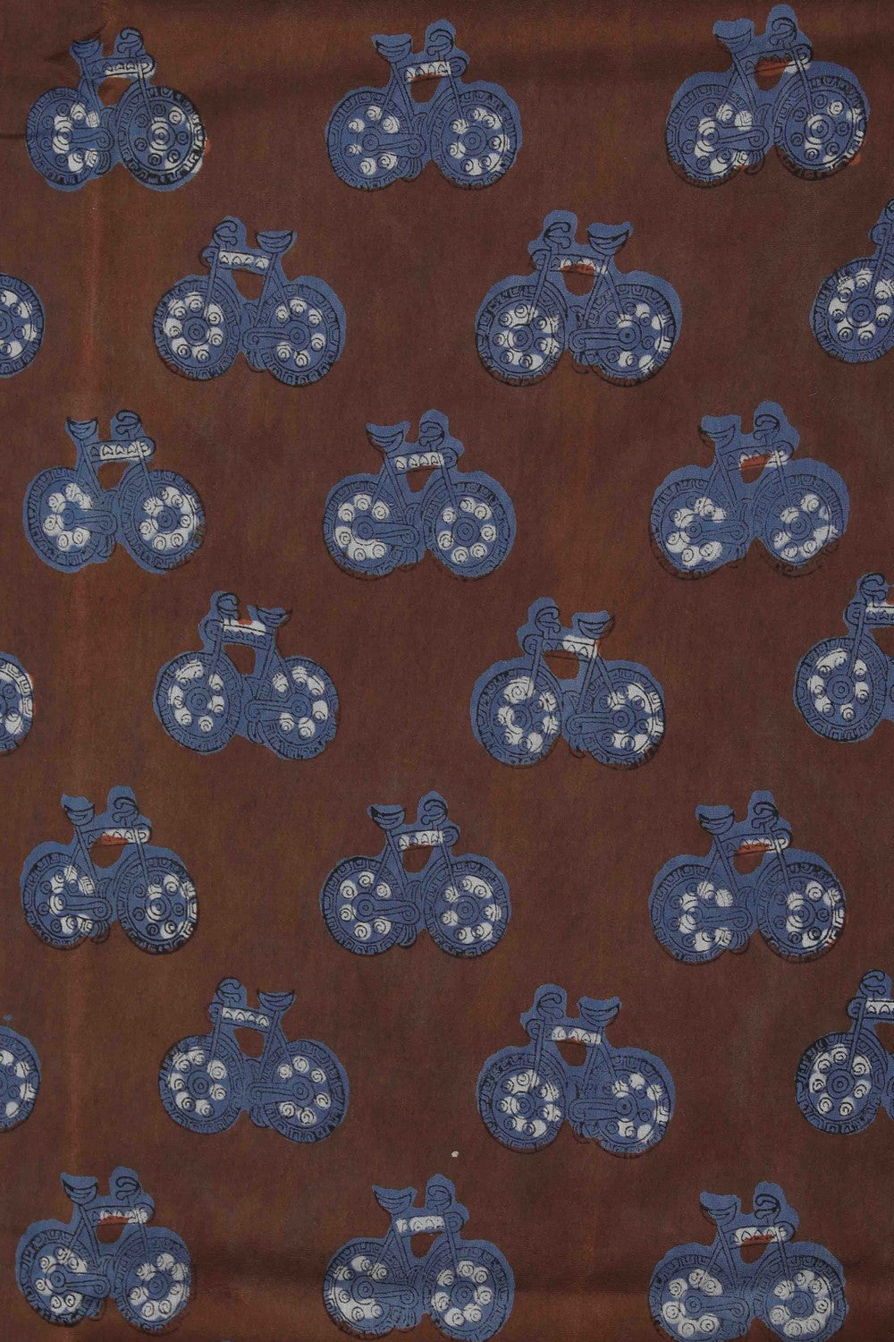 Image of Bagru block printed Chanderi Saree