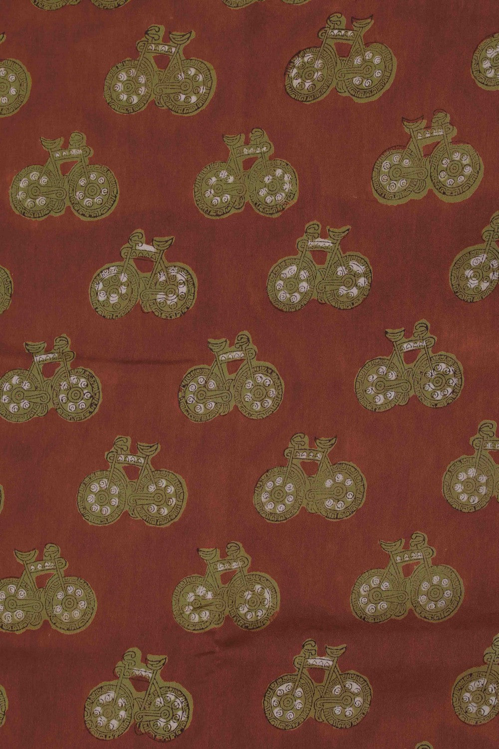 Image of Bagru block printed Chanderi Saree