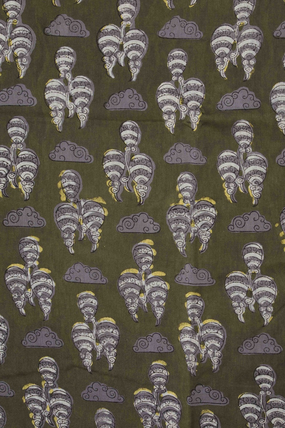 Image of Bagru block printed Chanderi Saree