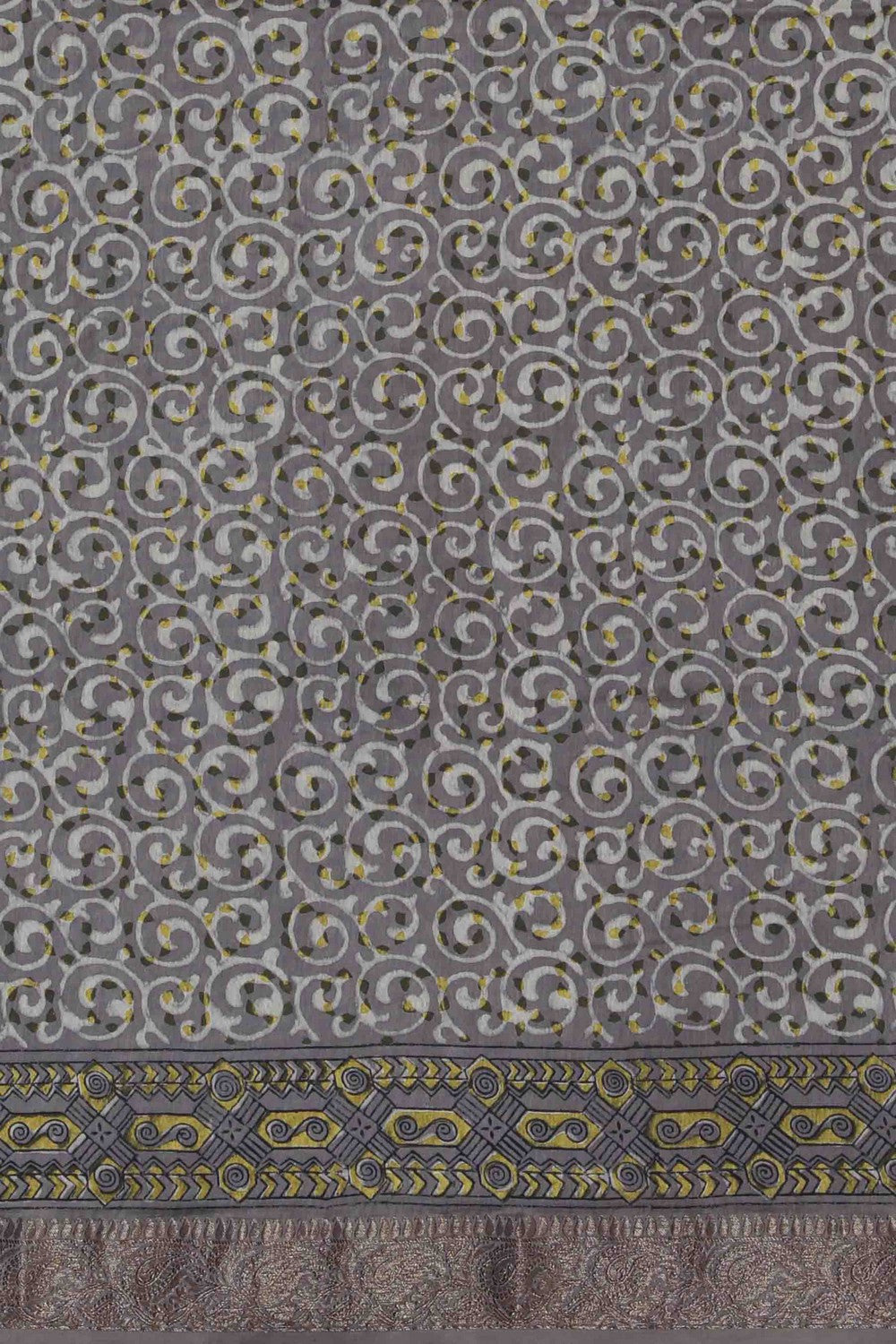 Image of Bagru block printed Chanderi Saree