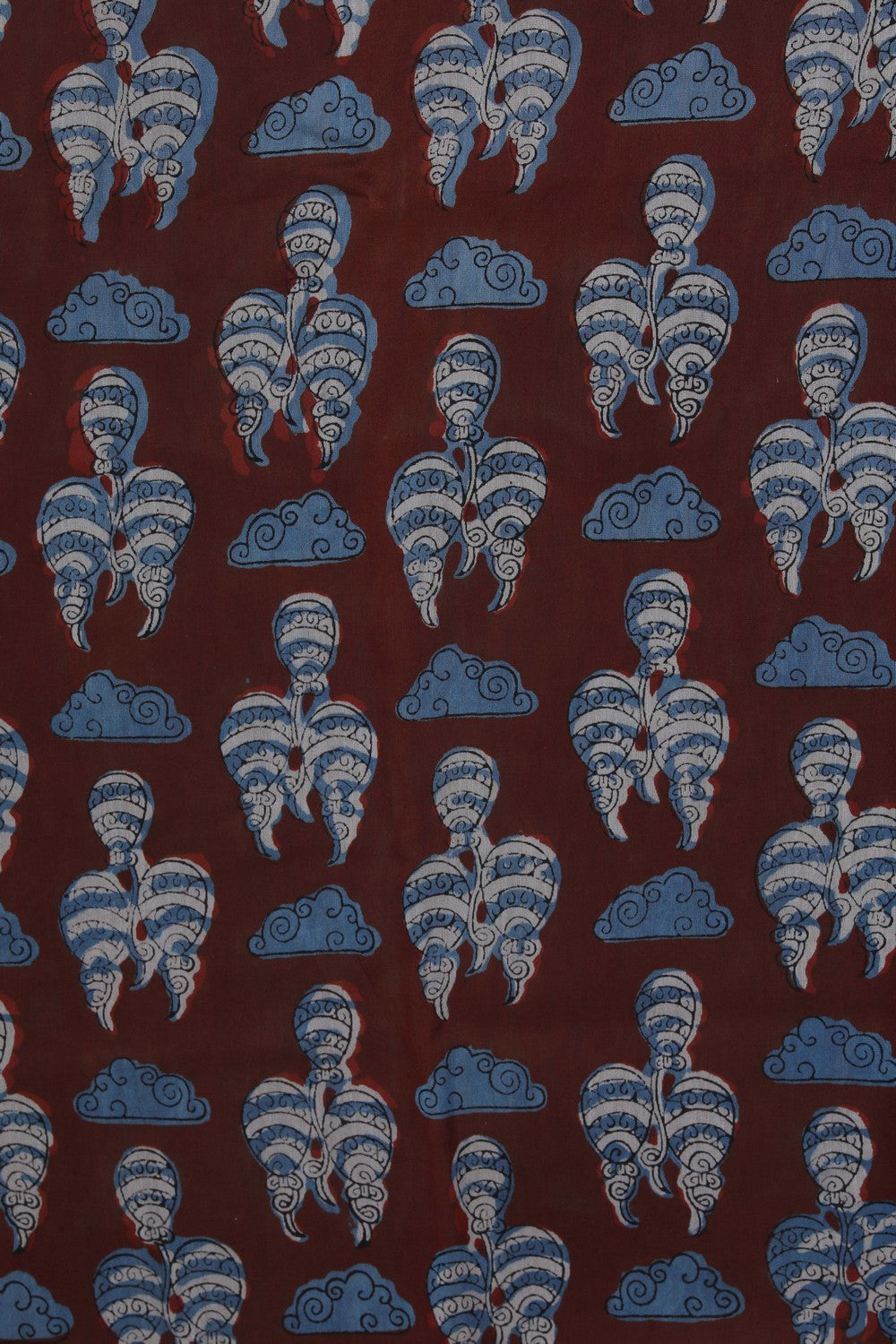 Image of Bagru block printed Chanderi Saree