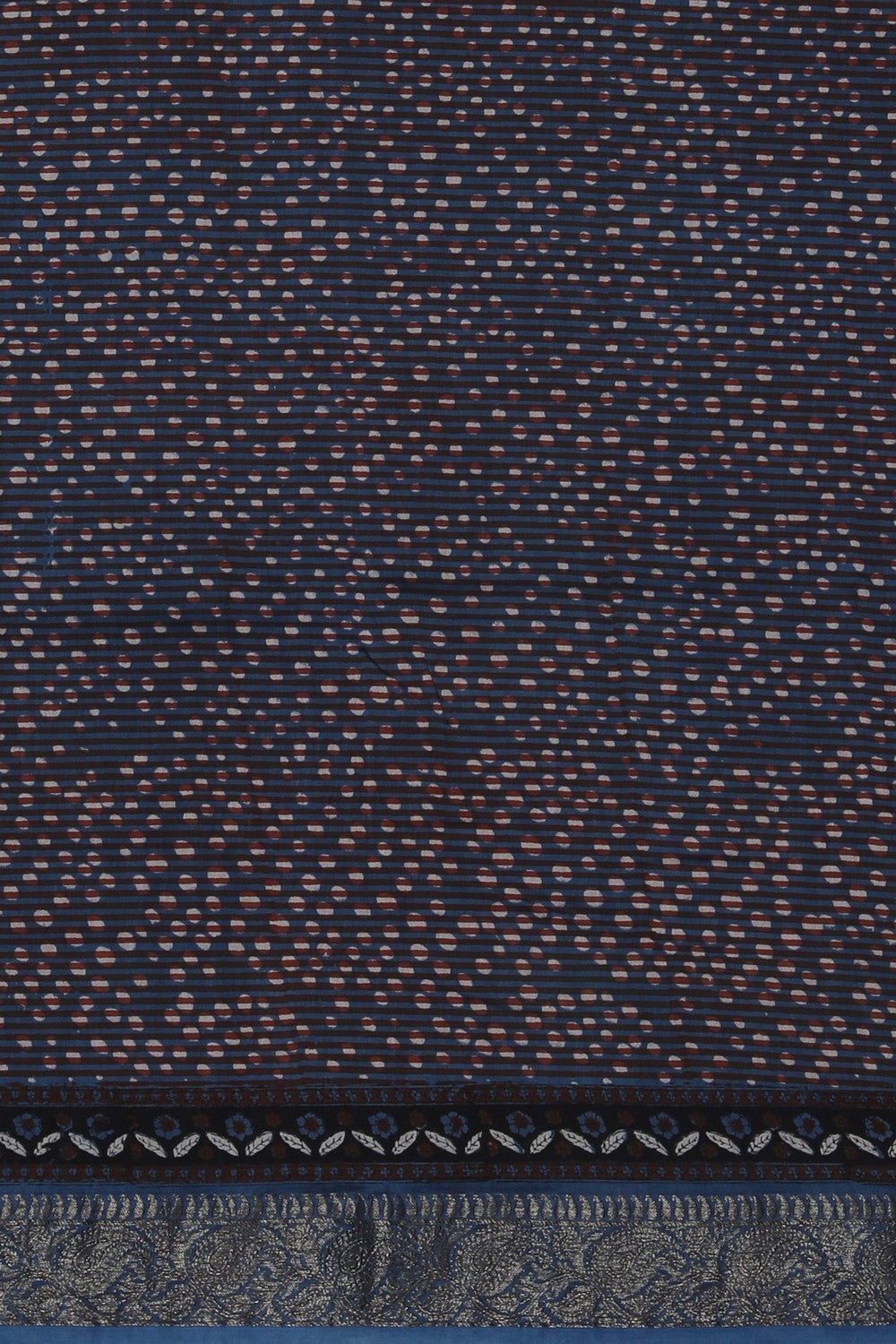 Image of Bagru block printed Chanderi Saree