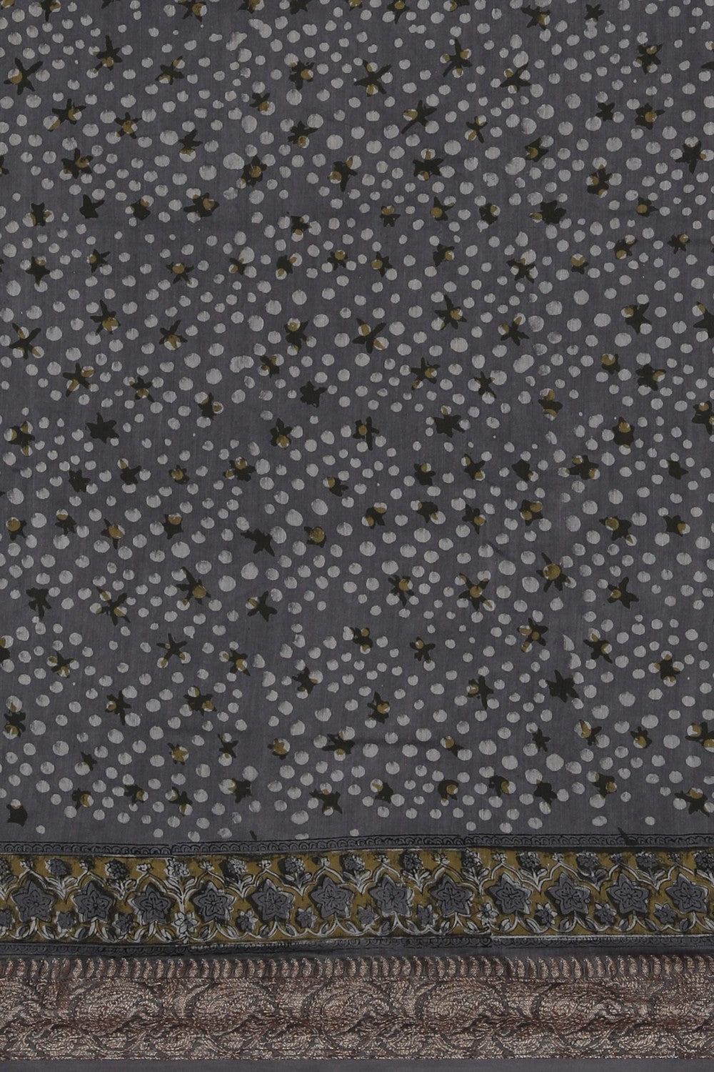 Image of Bagru block printed Chanderi Saree