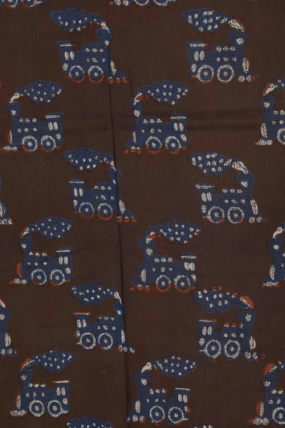 Image of Bagru block printed Maheshwari Saree