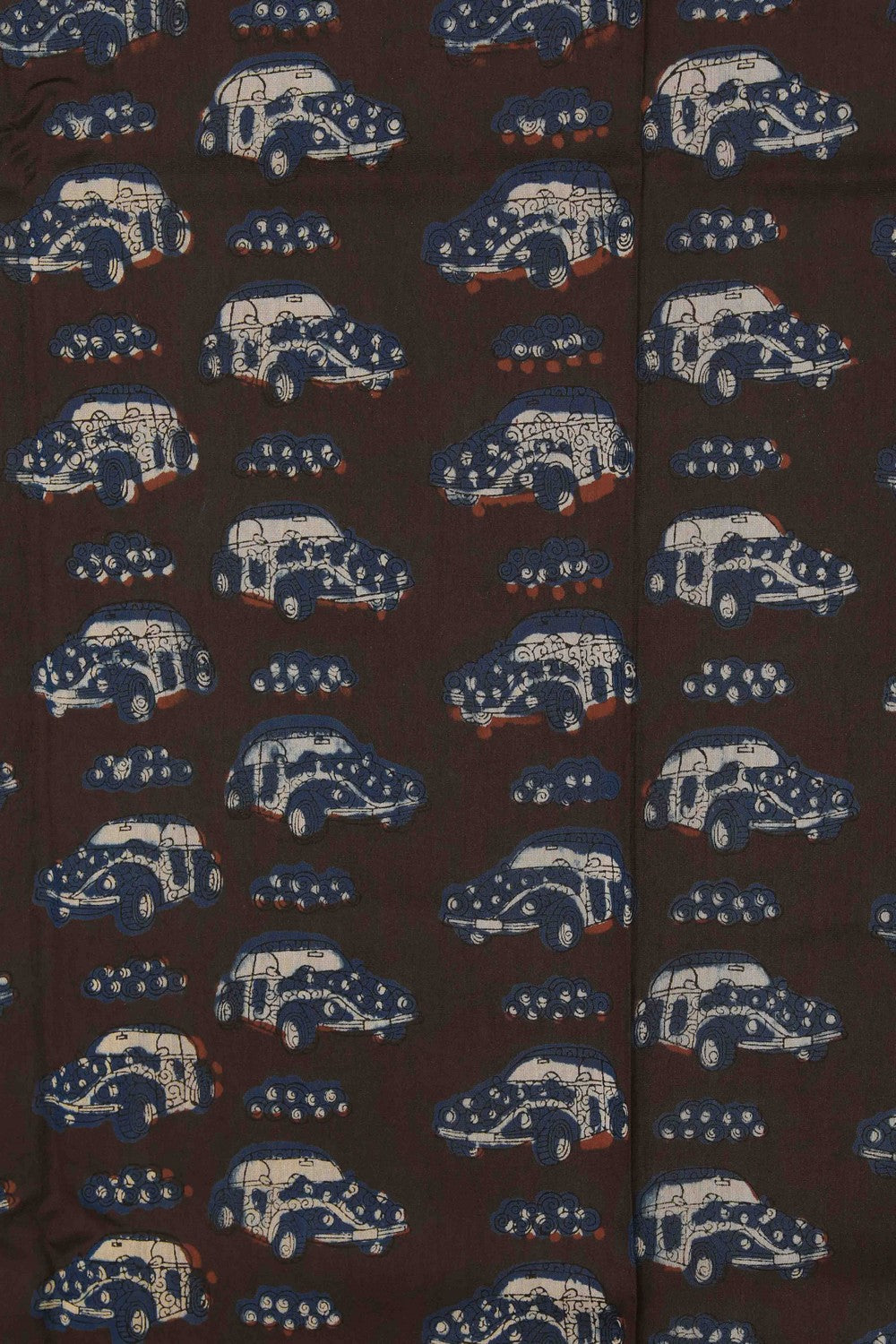 Image of Bagru block printed Maheshwari Saree