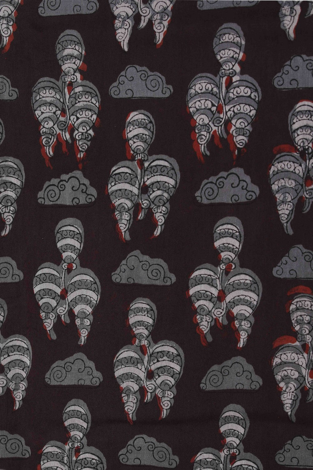 Image of Bagru block printed Chanderi Saree