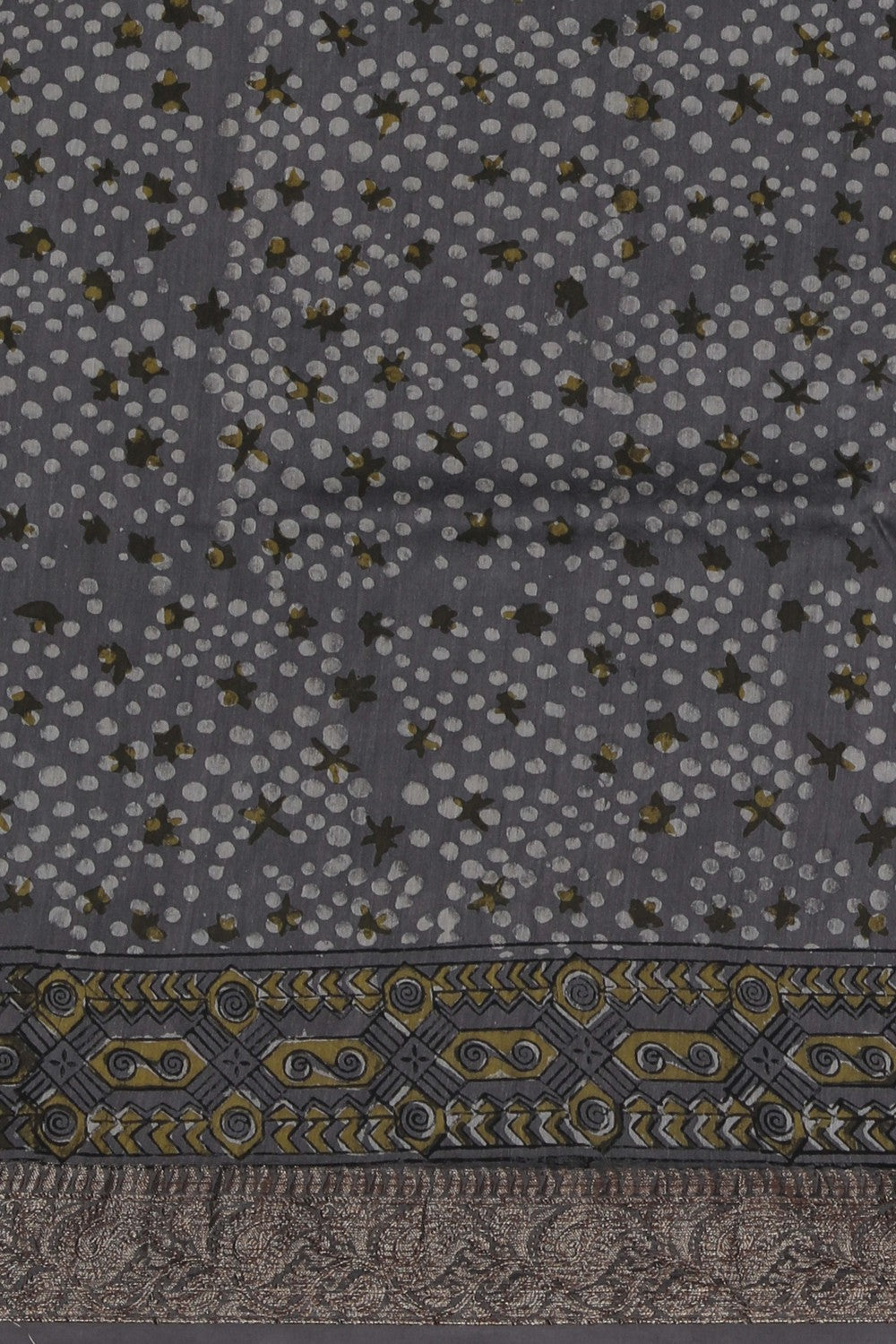 Image of Bagru block printed Chanderi Saree