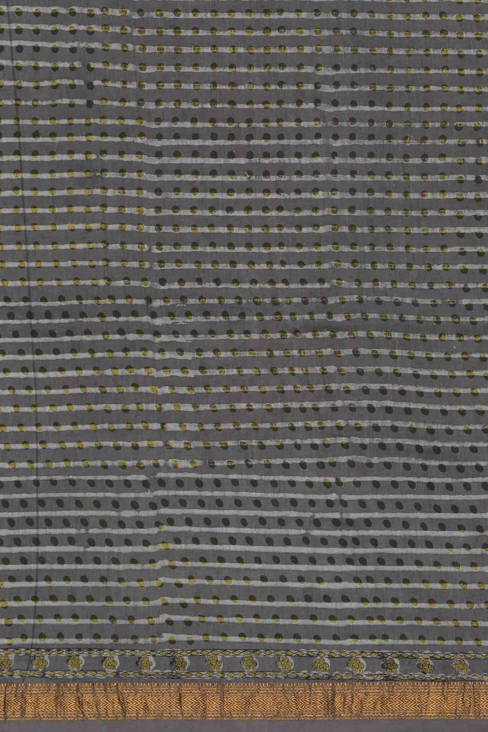 Image of Bagru block printed Maheshwari Saree