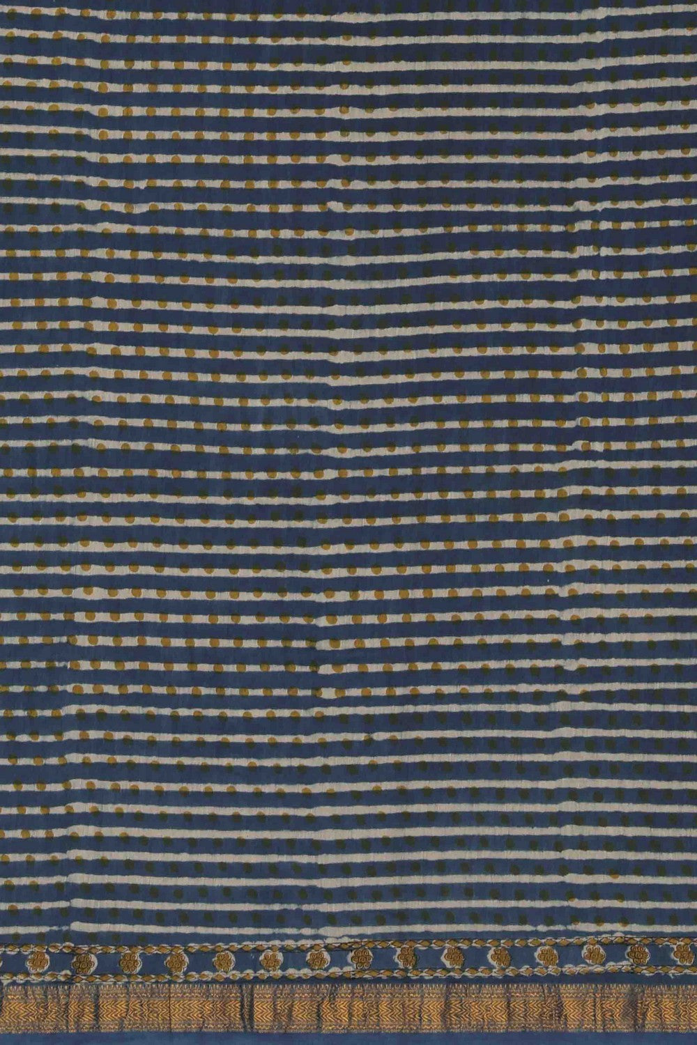 Image of Bagru block printed Maheshwari Saree