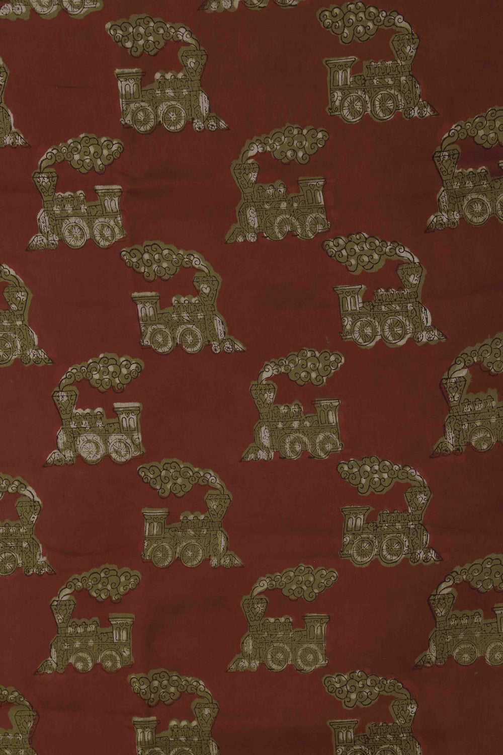 Image of Bagru block printed Maheshwari Saree