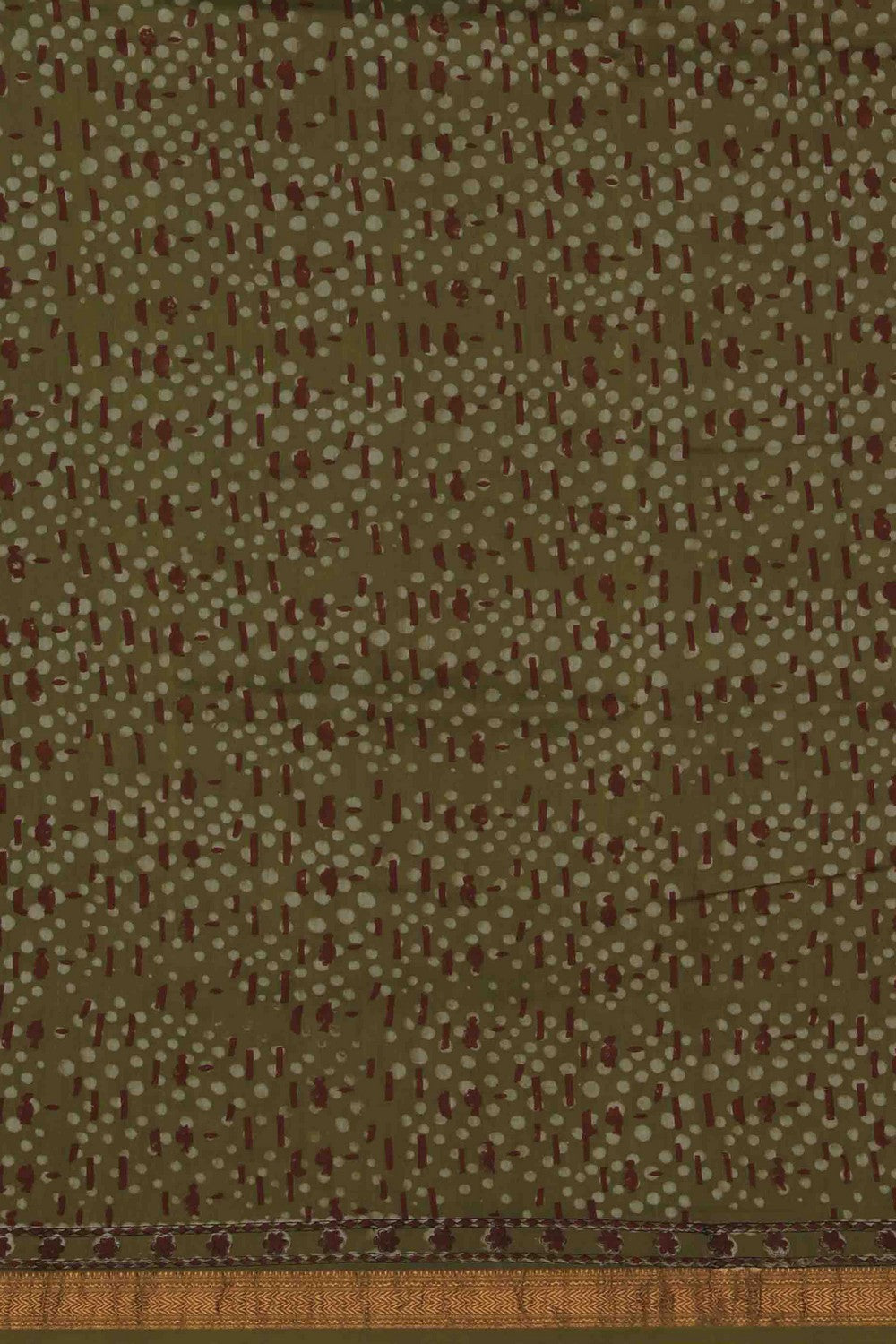 Image of Bagru block printed Maheshwari Saree