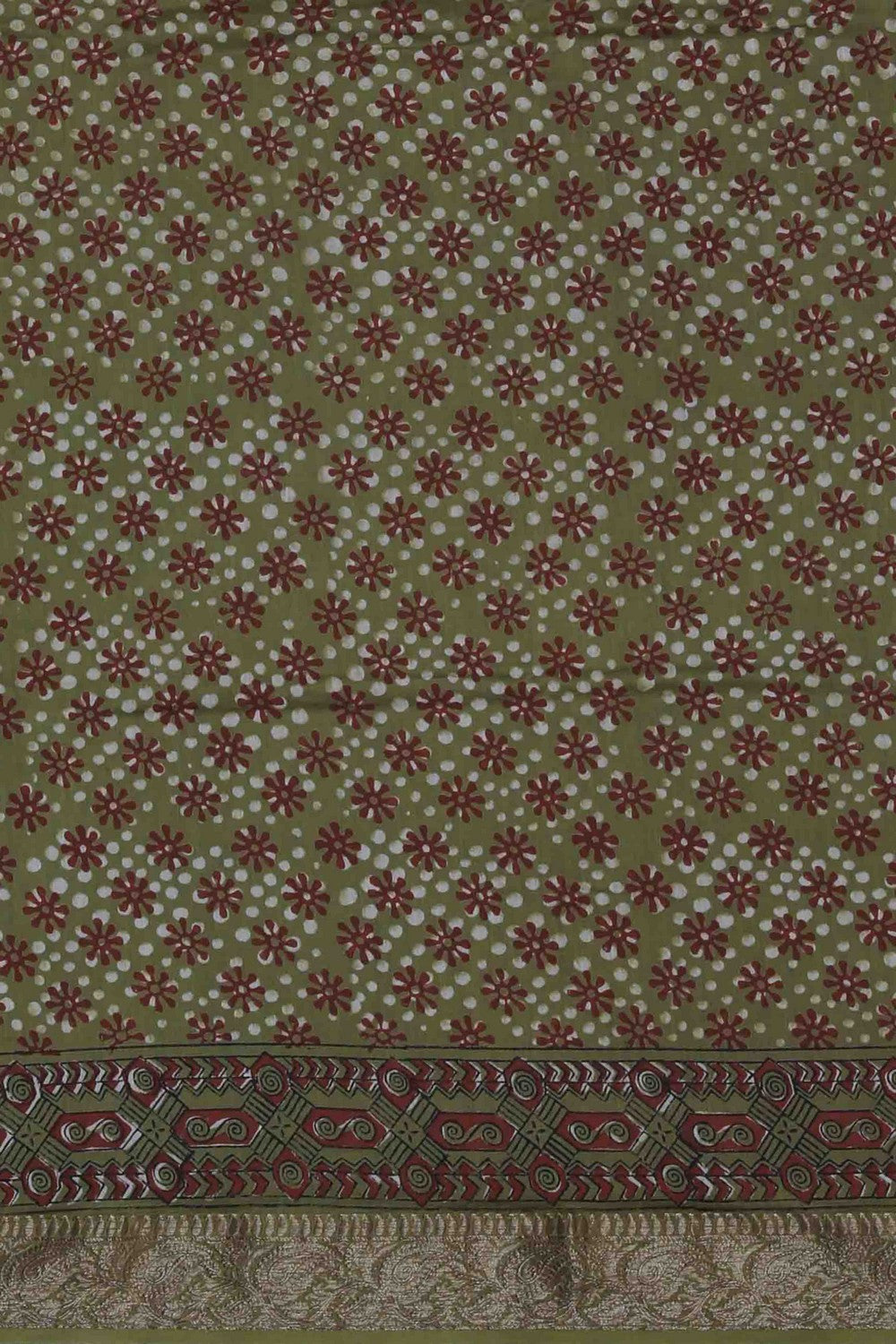 Image of Bagru block printed Chanderi Saree