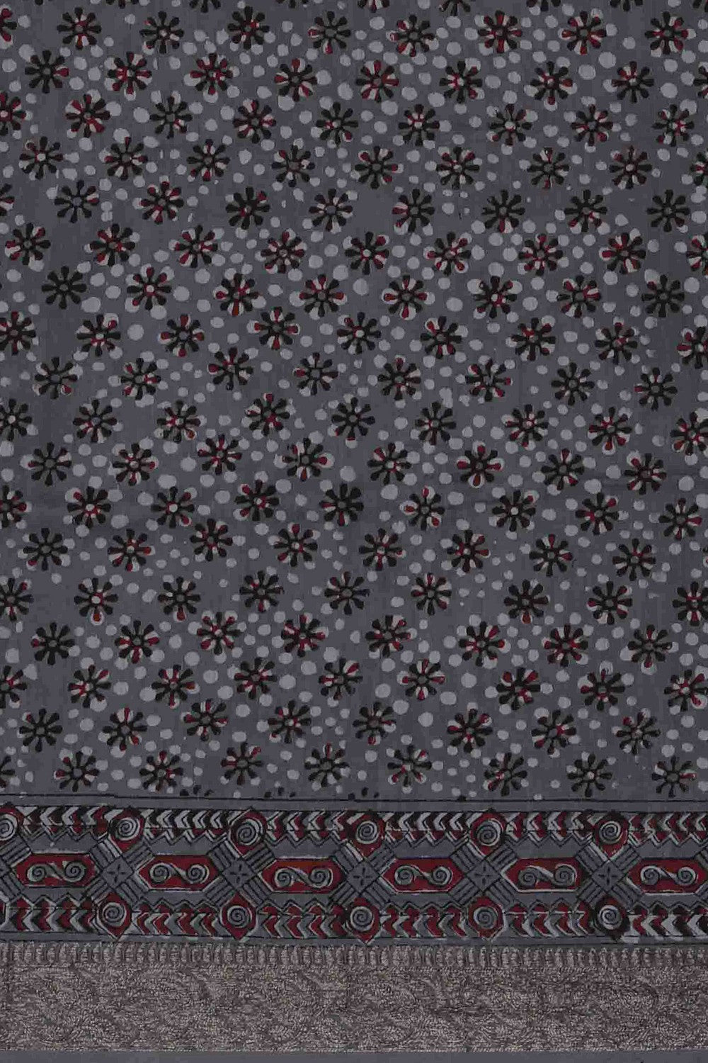 Image of Bagru block printed Chanderi Saree