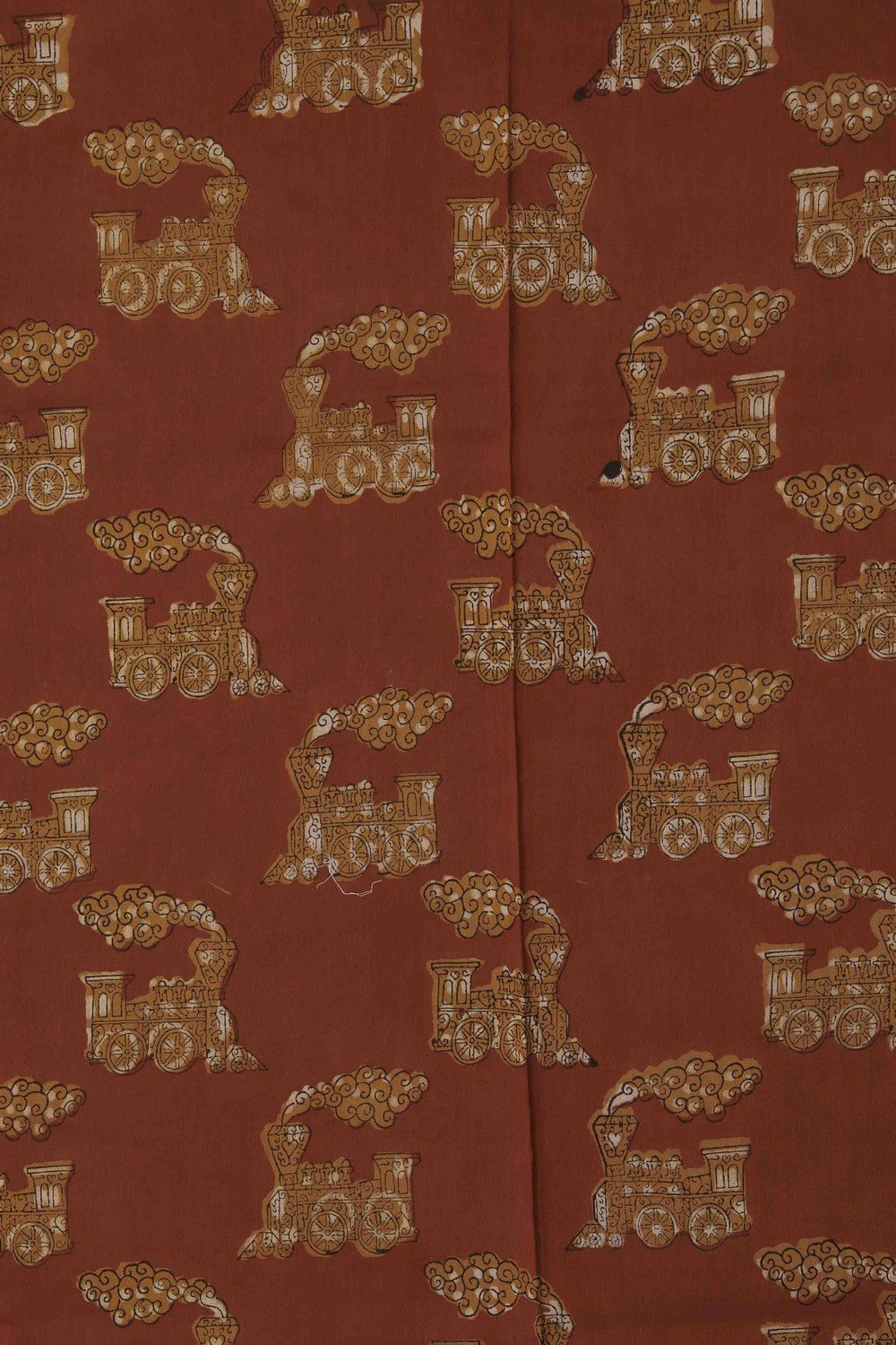 Image of Bagru block printed Maheshwari Saree