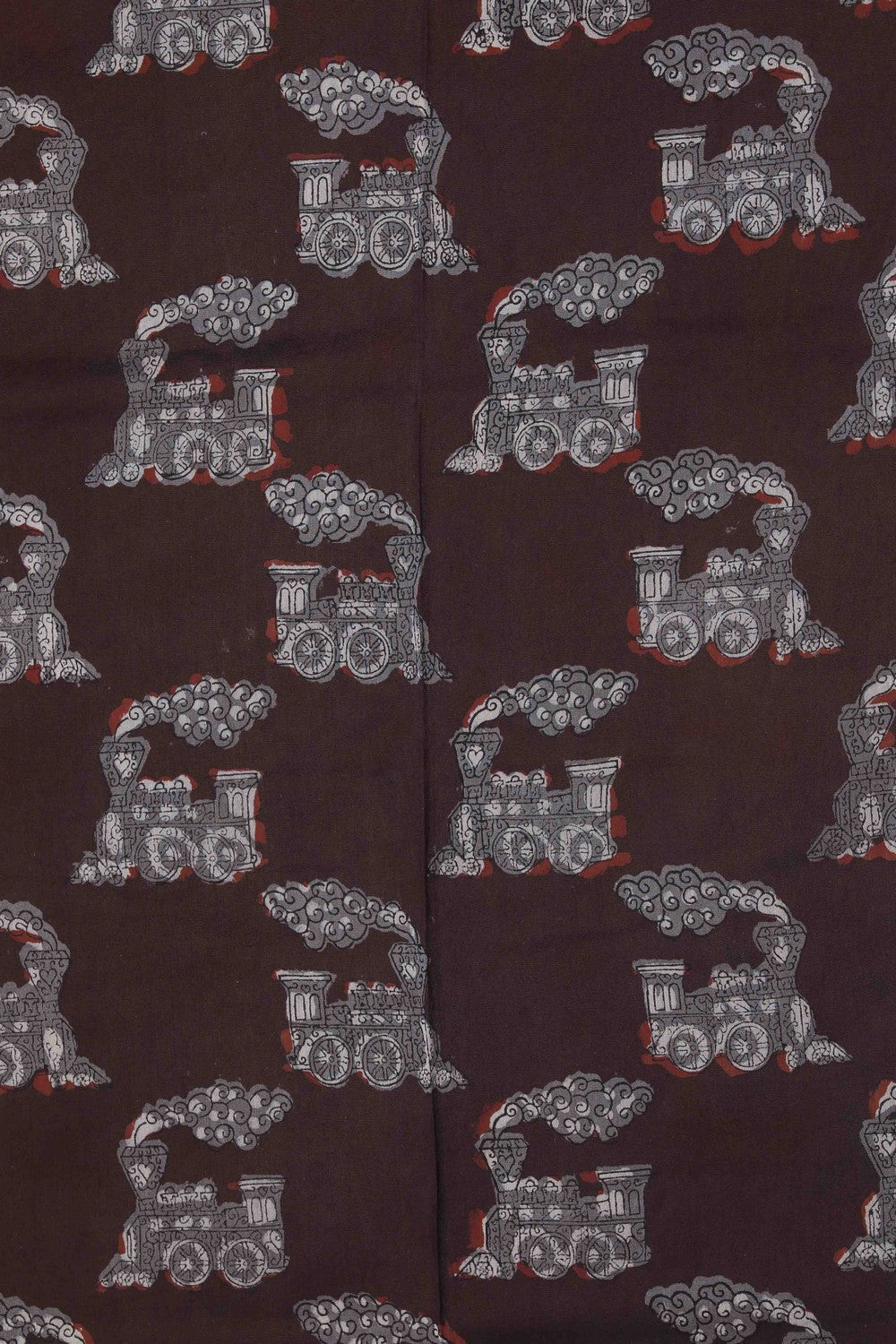 Image of Bagru block printed Maheshwari Saree