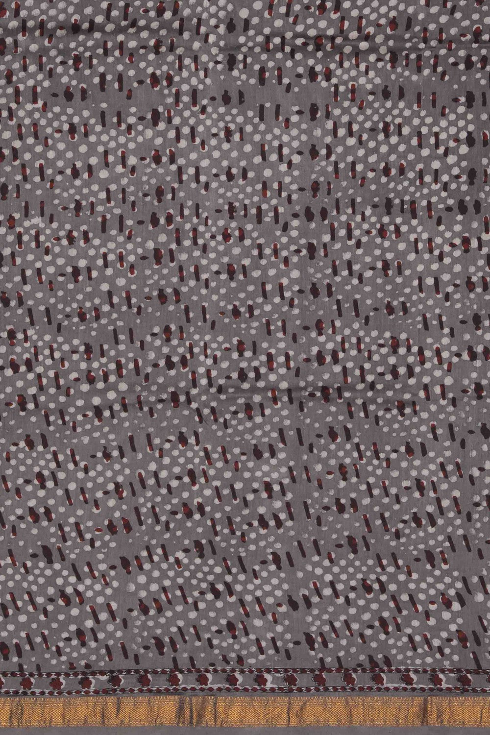 Image of Bagru block printed Maheshwari Saree