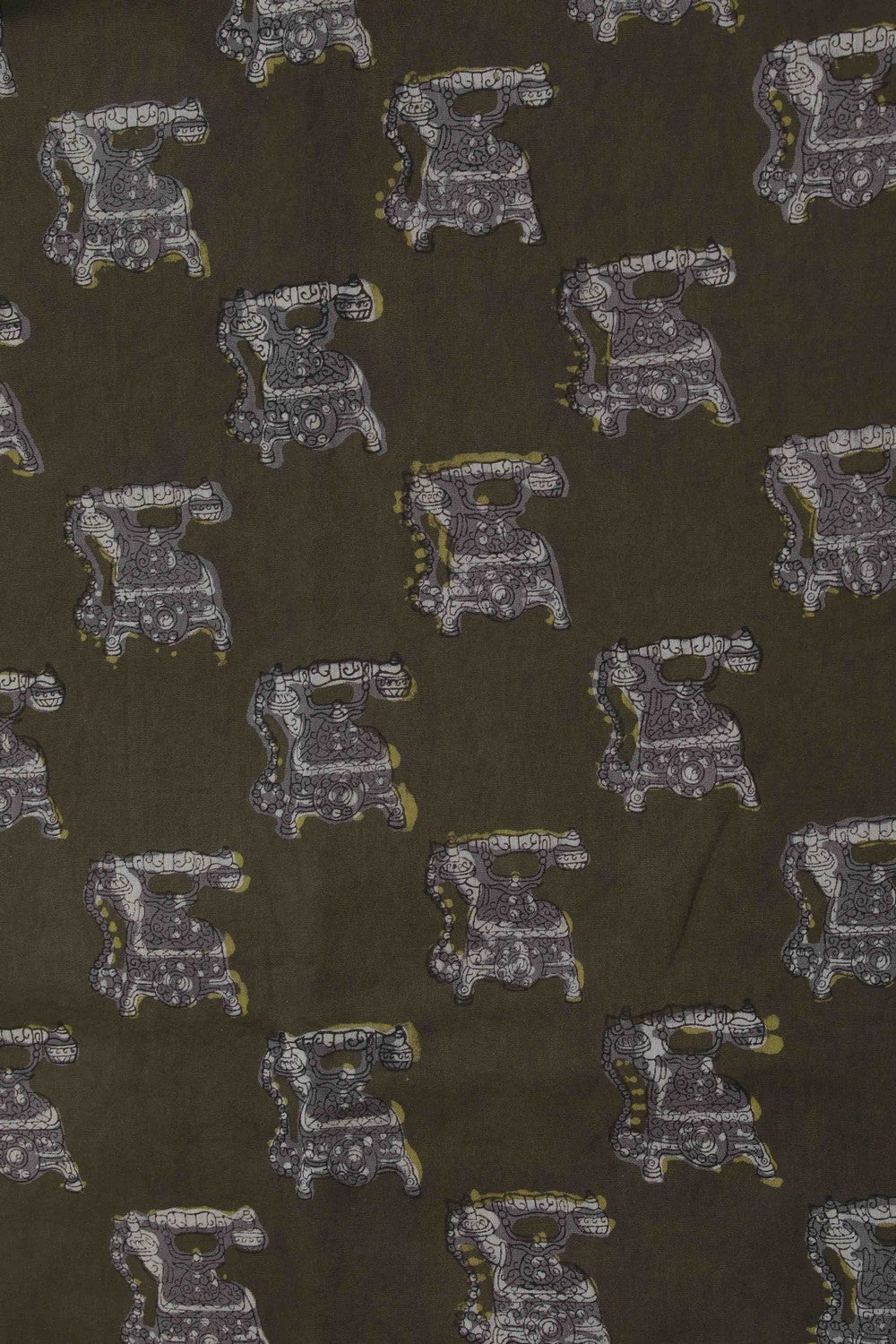 Image of Bagru block printed Maheshwari Saree