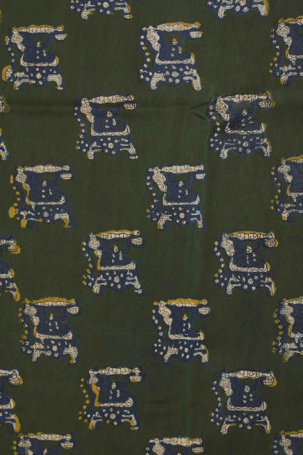 Image of Bagru block printed Maheshwari Saree