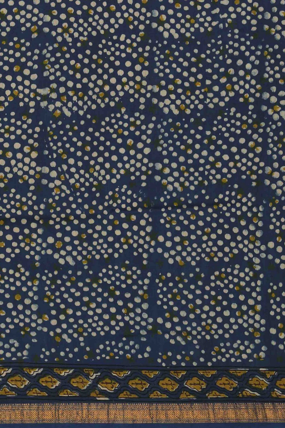 Image of Bagru block printed Maheshwari Saree