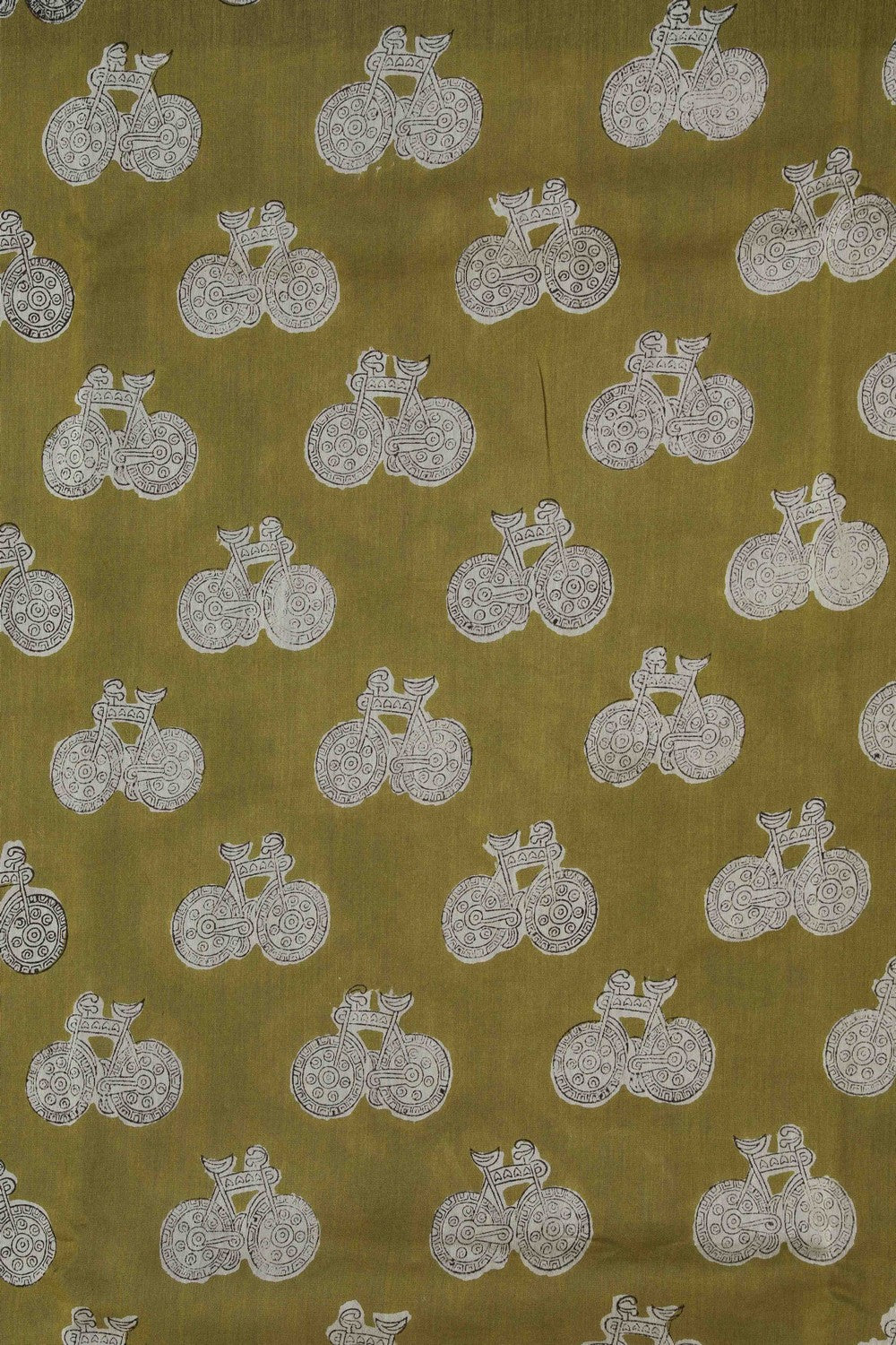 Image of Bagru block printed Chanderi Saree