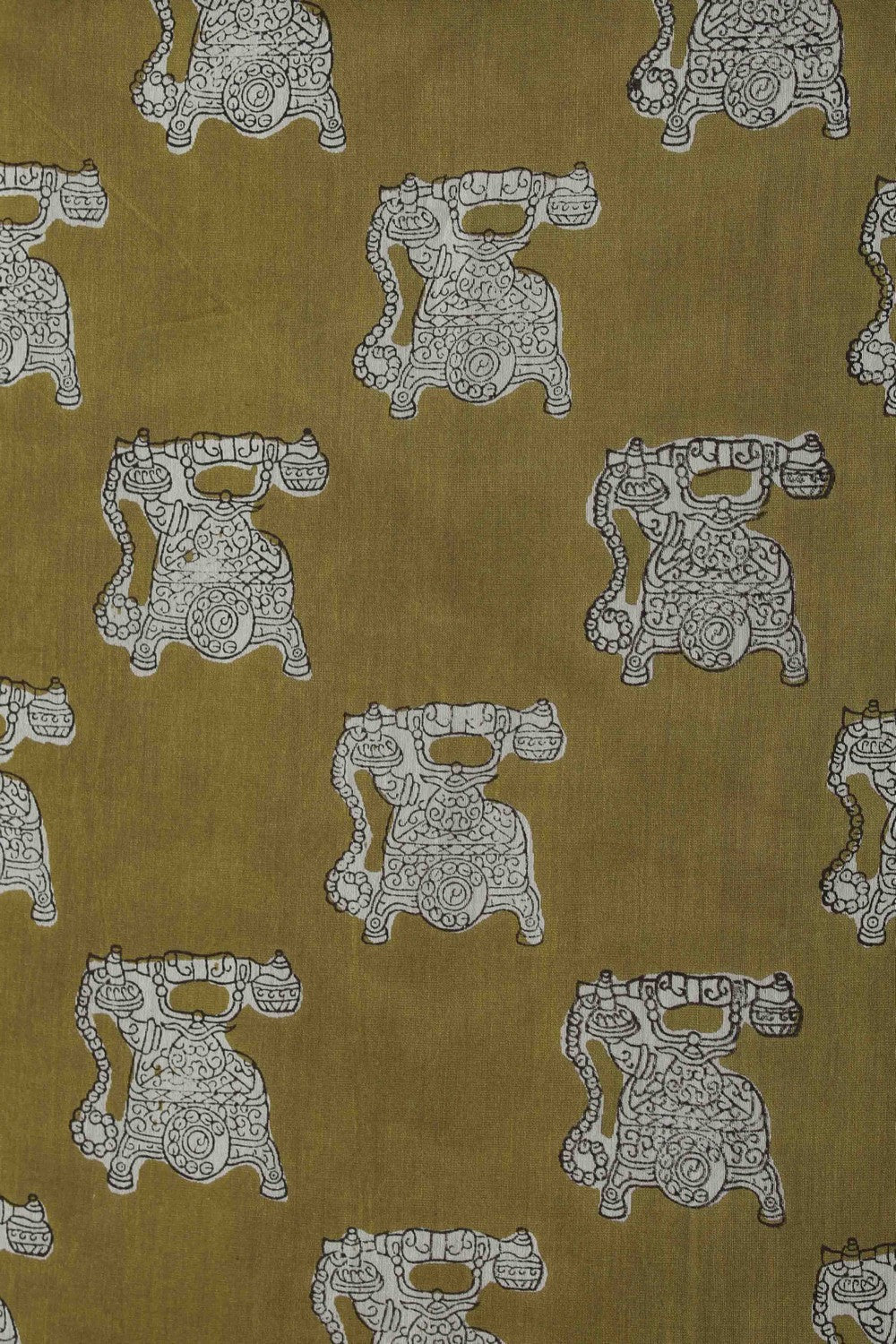 Image of Bagru block printed Maheshwari Saree
