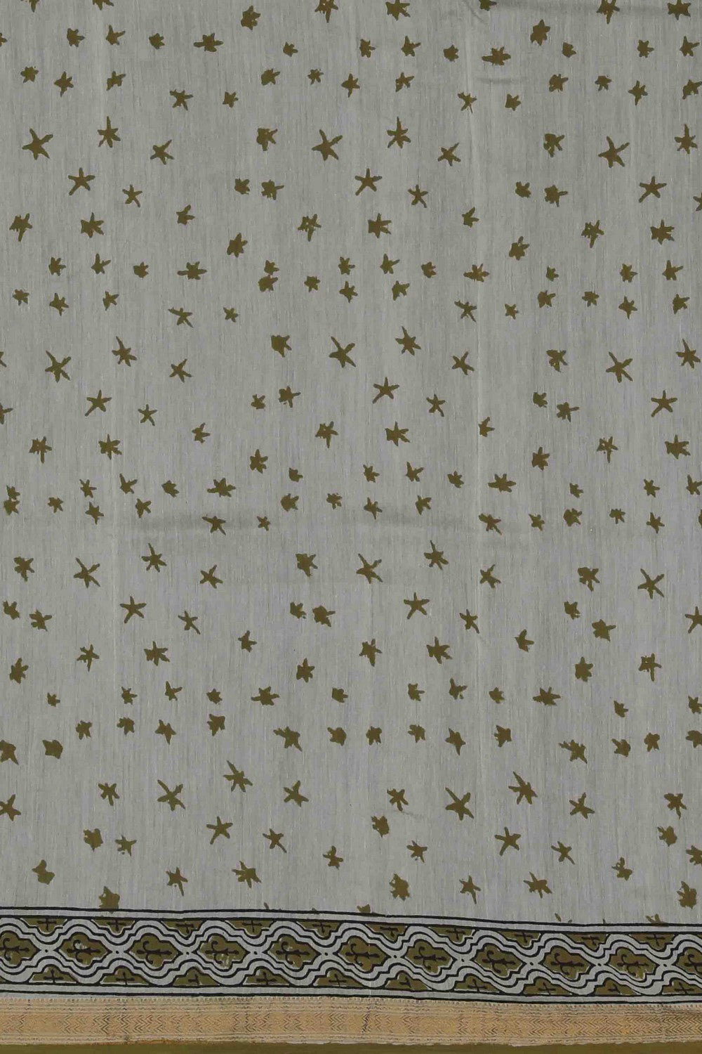 Image of Bagru block printed Maheshwari Saree