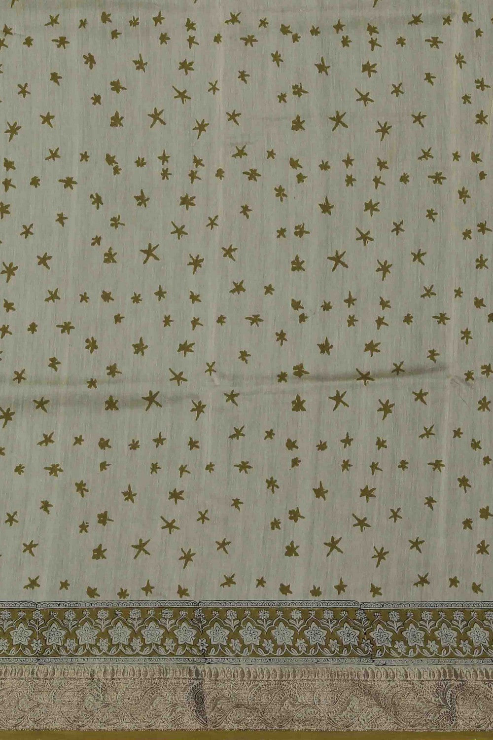 Image of Bagru block printed Chanderi Saree