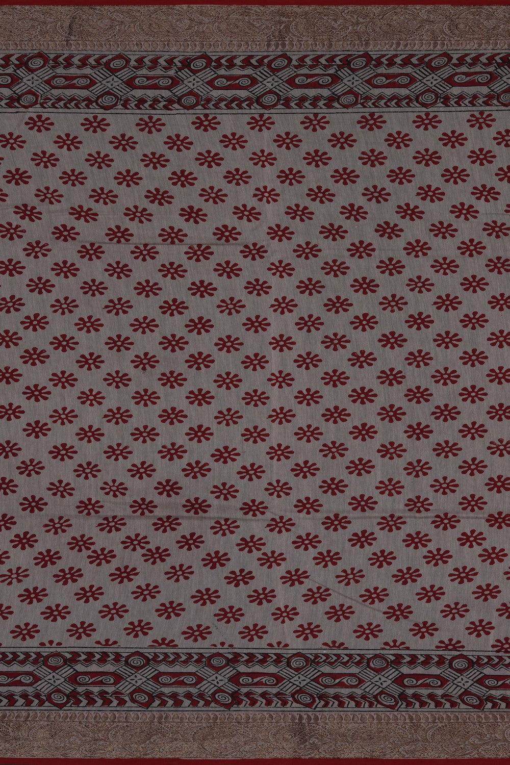 Image of Bagru block printed Chanderi Saree