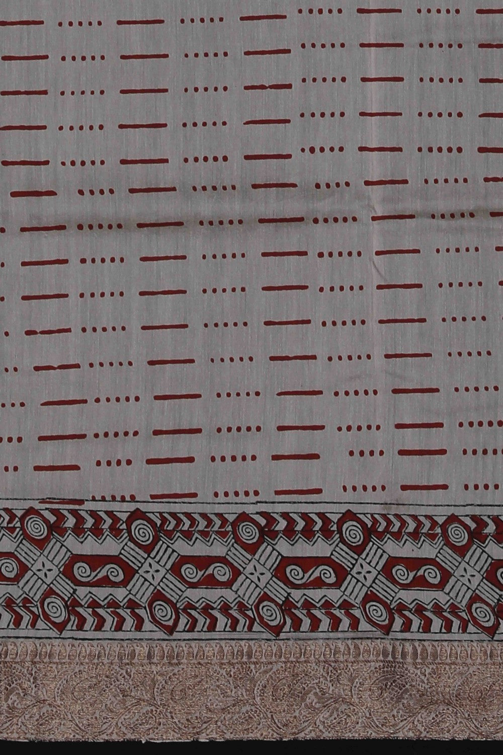 Image of Bagru block printed Chanderi Saree