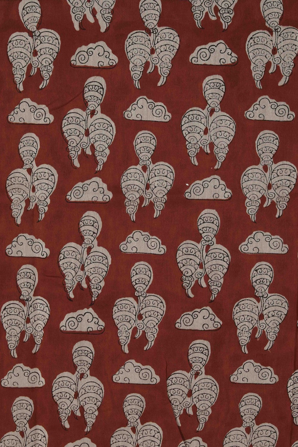 Image of Bagru block printed Chanderi Saree