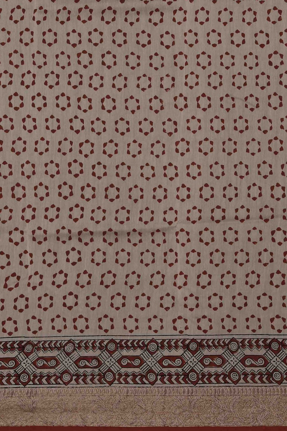Image of Bagru block printed Chanderi Saree