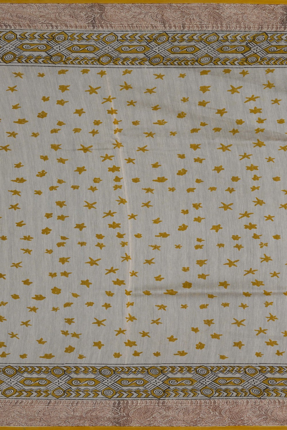 Image of Bagru block printed Chanderi Saree