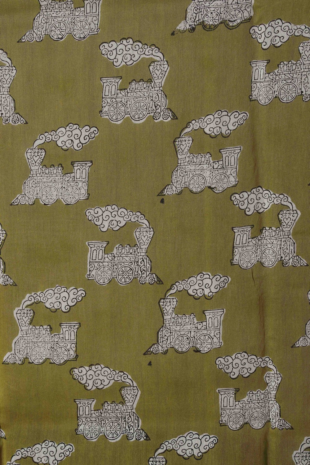 Image of Bagru block printed Chanderi Saree