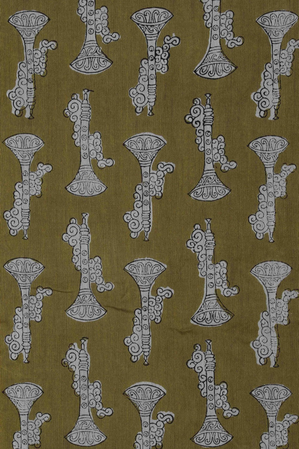Image of Bagru block printed Chanderi Saree