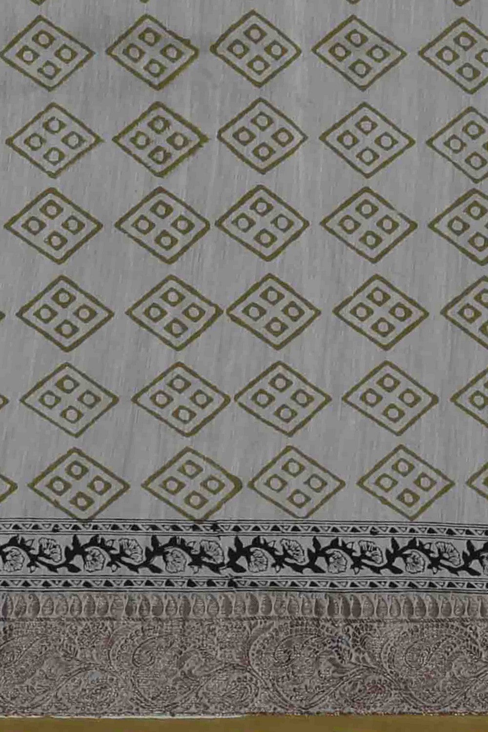 Image of Bagru block printed Chanderi Saree