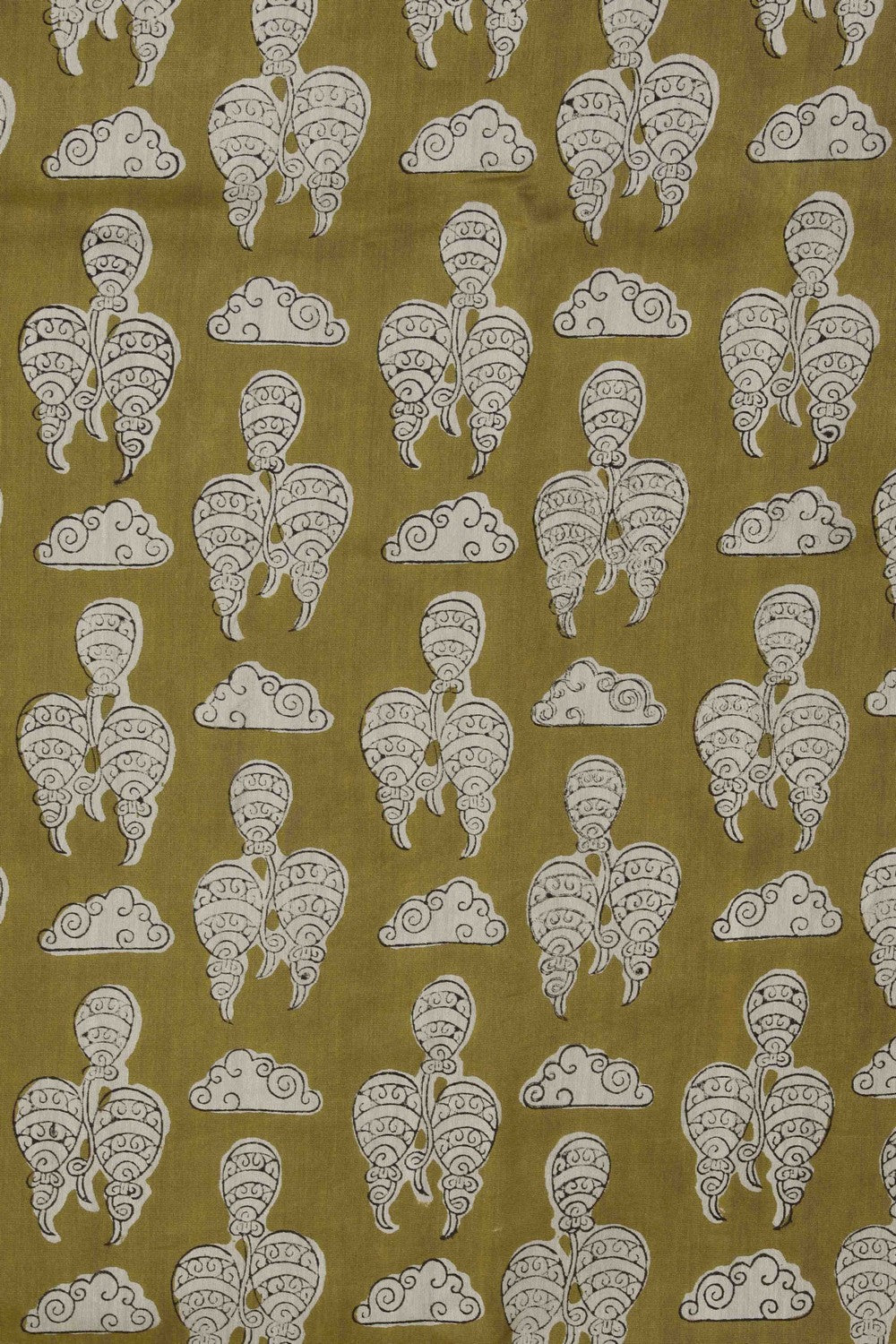 Image of Bagru block printed Chanderi Saree