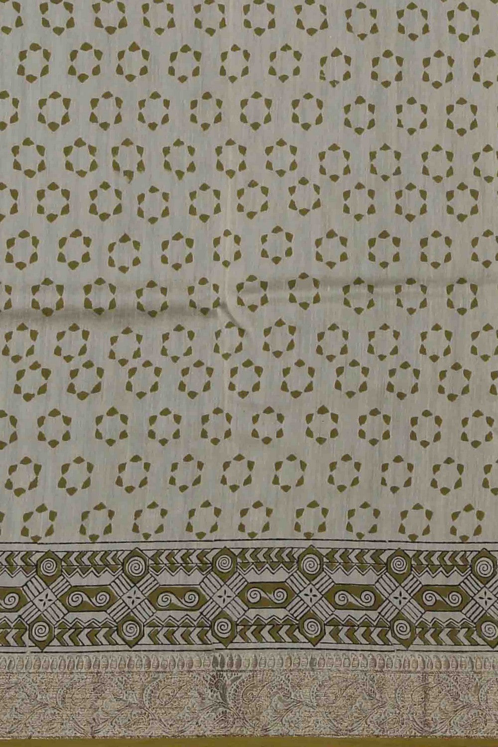 Image of Bagru block printed Chanderi Saree