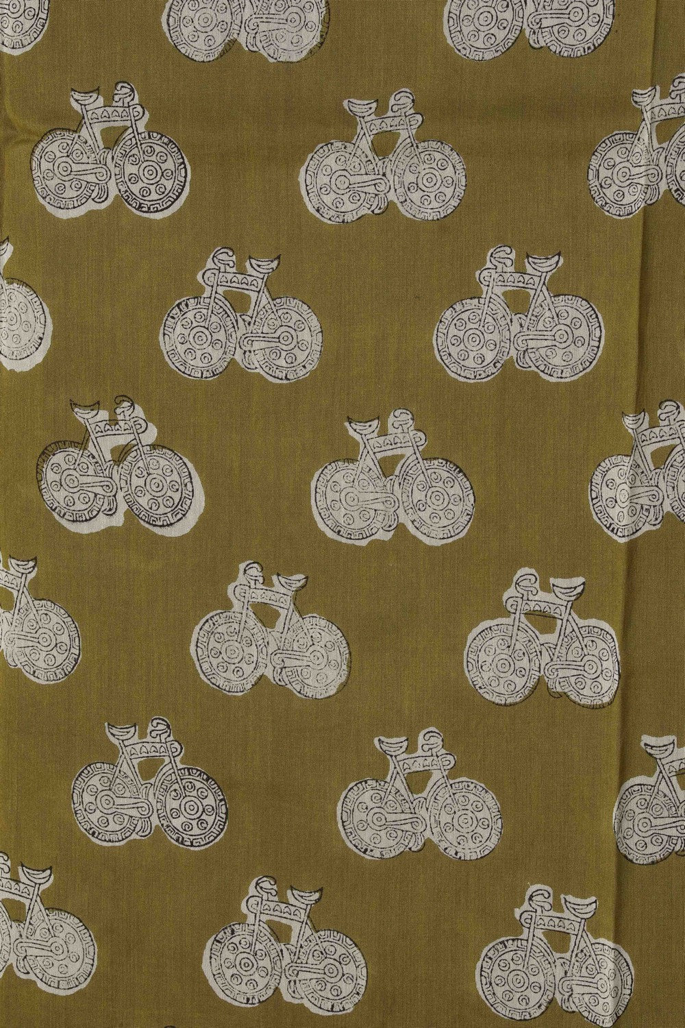 Image of Bagru block printed Chanderi Saree