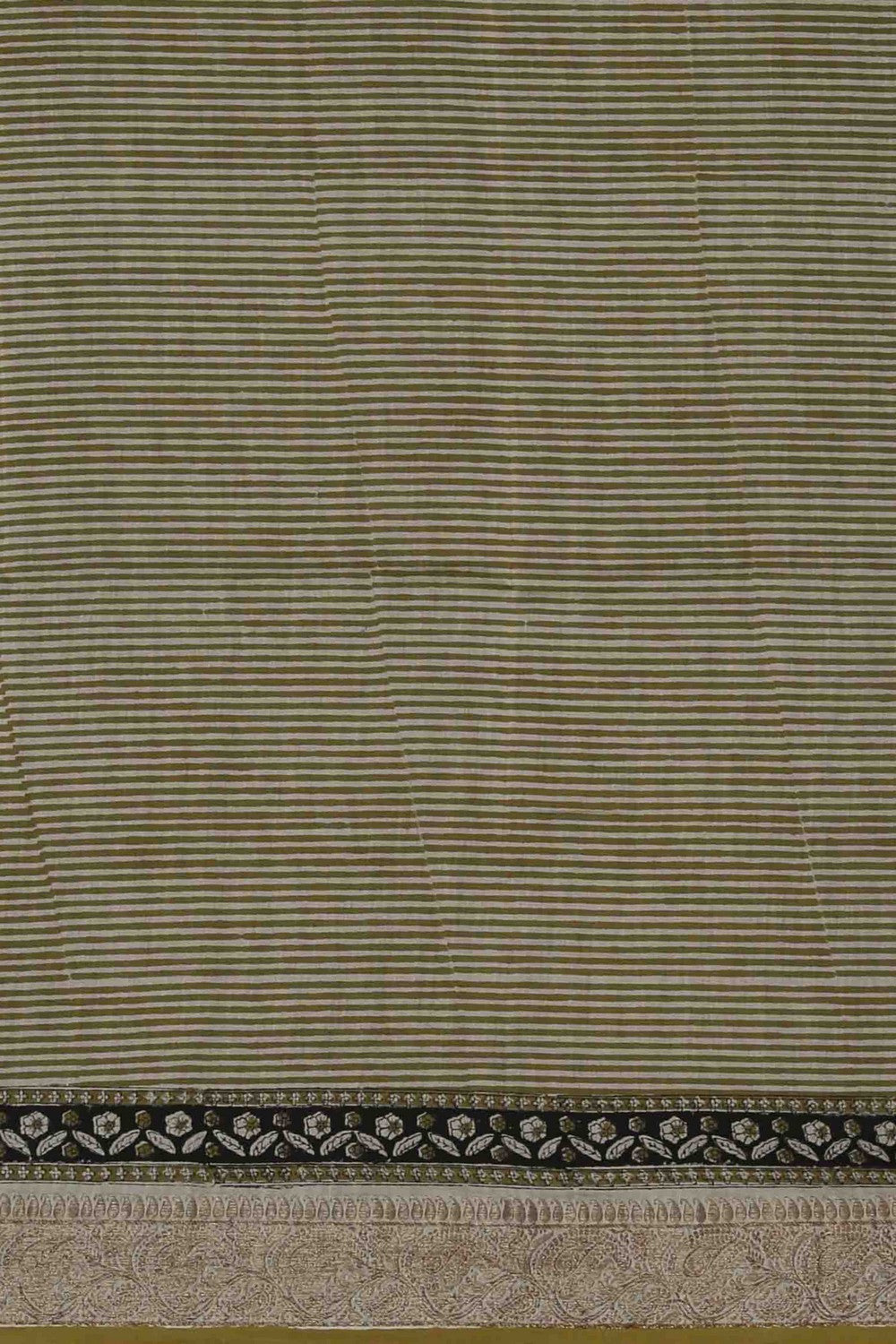 Image of Bagru block printed Chanderi Saree