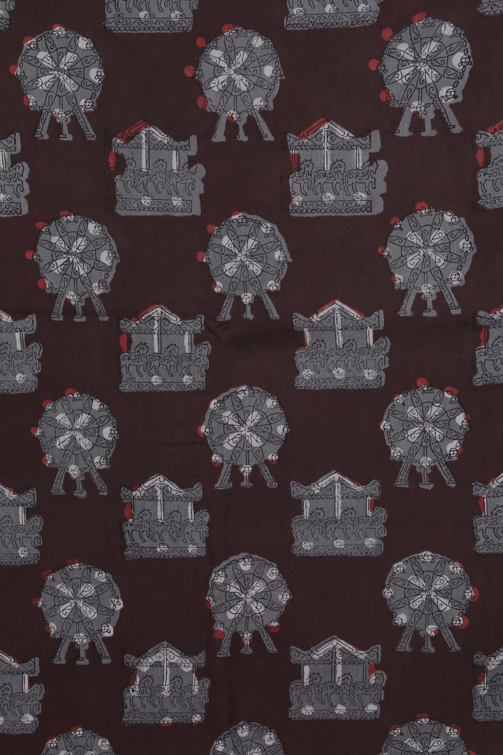 Image of Bagru block printed Chanderi Saree